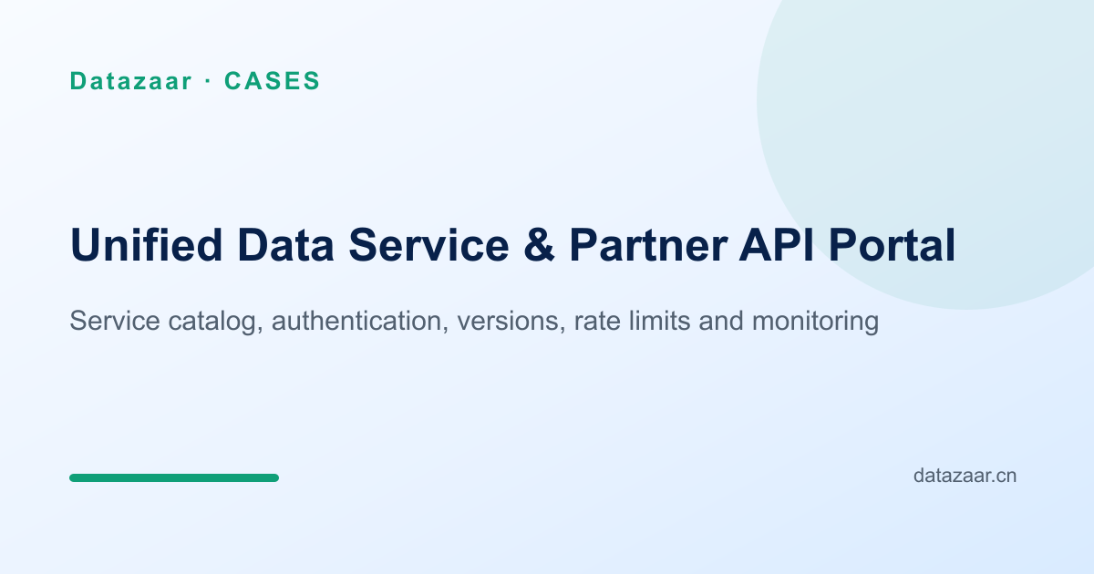 Unified Data Service & Partner API Portal implementation overview