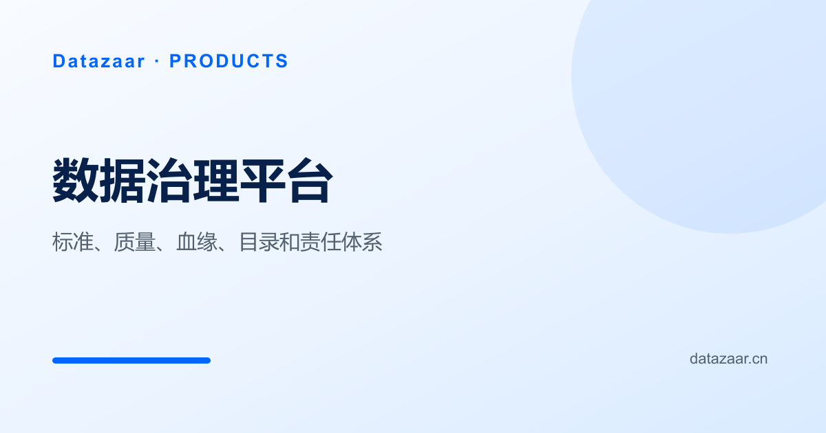Datazaar 数据治理平台标准、质量与血缘体系图